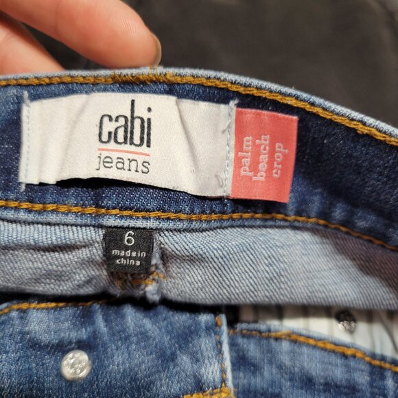 Cabi Palm Beach Crop Wide Leg Jeans 6182 Light Wash Size 6 - Picture 8 of 10